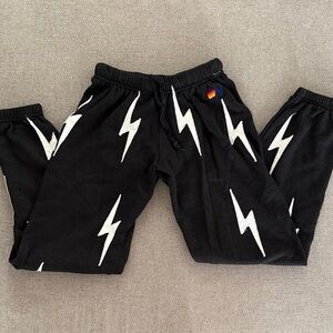 Aviator Nation Black Lightning Bolt Joggers